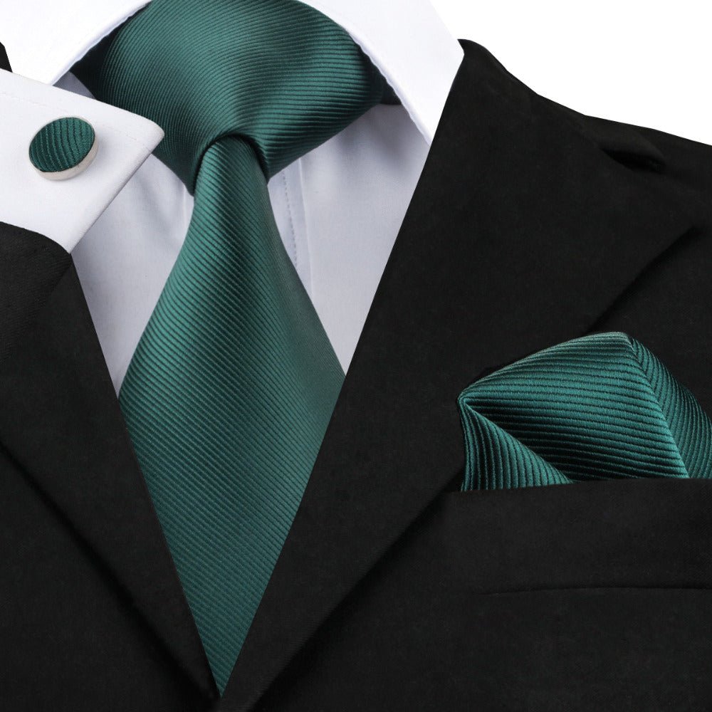 Solid Silk Mens Ties Neck Tie Set For Men Suits Tie Handker - Yahko Merchandise