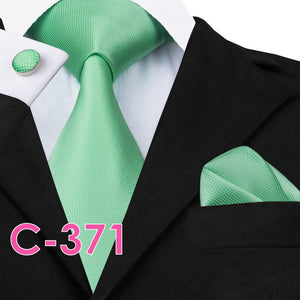 Solid Silk Mens Ties Neck Tie Set For Men Suits Tie Handker - Yahko Merchandise