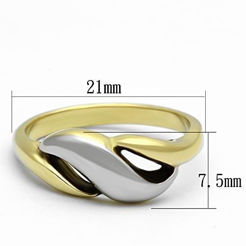 Two-Tone IP Gold Stainless Steel Ring