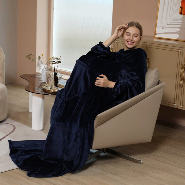 Warm Fleece Blanket With Sleeves - Yahko Merchandise