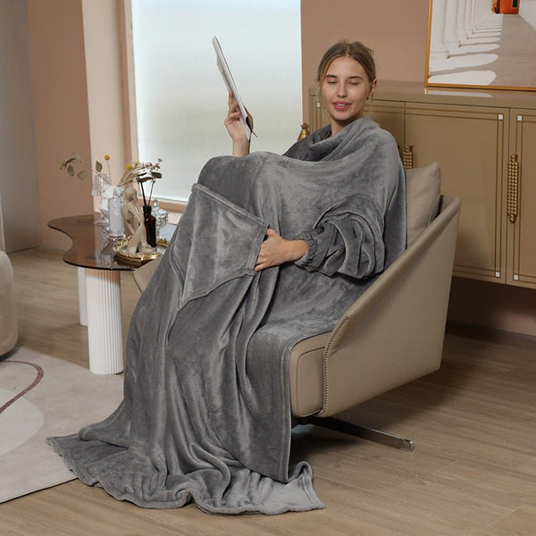 Warm Fleece Blanket With Sleeves - Yahko Merchandise