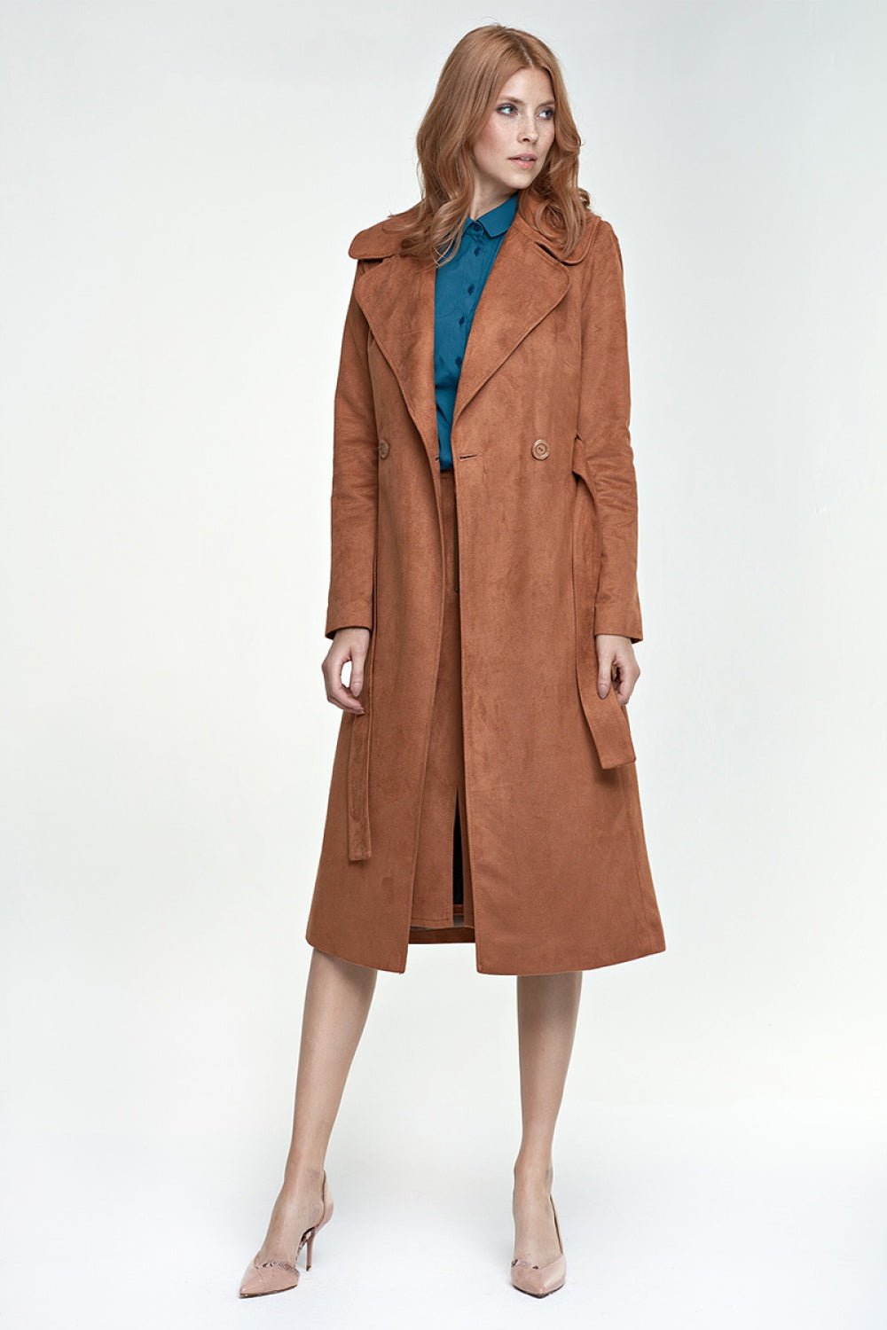 Women Brown Long Coat - Yahko Merchandise