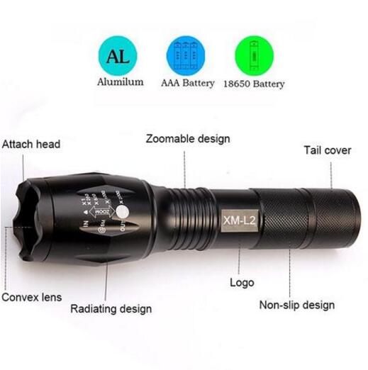 Zoom Led Flashlight - Yahko Merchandise